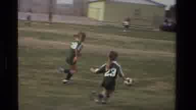 California USA (1981): Young Girls Playing A Little League Soccer Game In Uniform