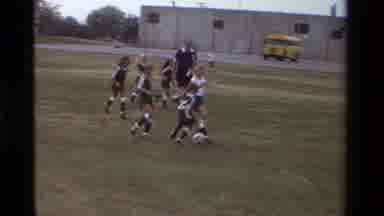 California USA (1981): Kids Playing Soccer At School