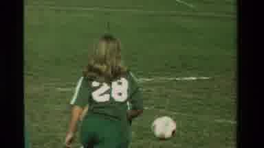 California USA (1981): Group Of Little Girls Playing Soccer Running Open Field