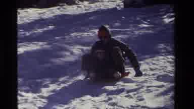 California USA (1981): The Man Was Sitting And Skiing The Ice Bar
