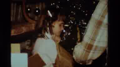 California USA (1984): A Little Girl Helping Her Father Decorate The Christmas