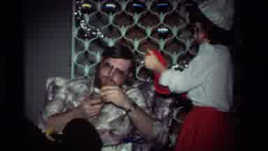California USA (1984): Dad On Phone Girl Found Something In Stockings Christmas