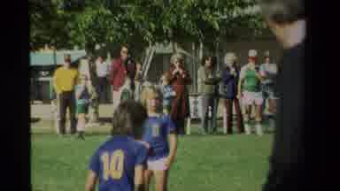 California USA (1984): Young Kids Playing Sports Field Grass Uniforms Jersey
