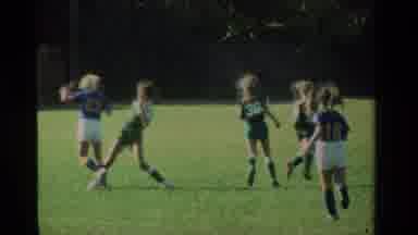 California USA (1984): Scenes From A Girls Soccer Team Playing And Sidelines