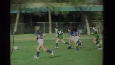 California USA (1984): Soccer Game In A Park Against Two Youth Teams In Blue And