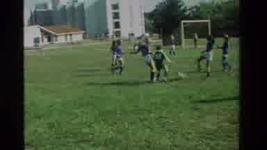 California USA (1984): The Children Are Playing With Football And Interesting Game