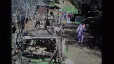 Daffodil Hill California USA (1985): Little Girl Walking With Doll A Bath Tub Is