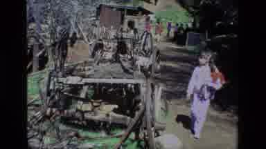 Daffodil Hill California USA (1985): Little Girl With A Doll Walking Past Old Farm