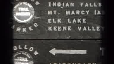 New York USA (1938): This Is A Wooden Sign Showing Directions To Other Towns And