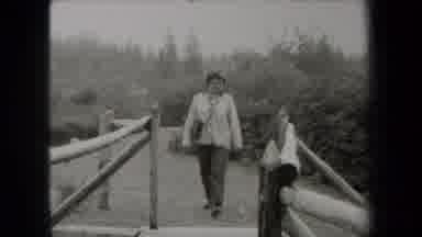 New York USA (1938): Black And White Short Film Of Lady Walking Over A Bridge