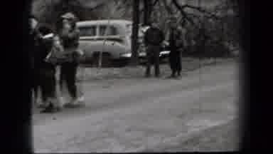 New York USA (1938): Adults Are Gathered Around Outside In Discussion Some Appear