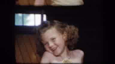 New York USA (1939): Little Girl Dressed Up With Hair Done Smiling