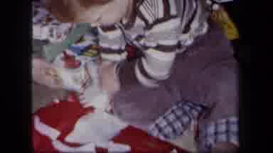 New York USA (1958): Kids Opening Up Their Christmas Presents