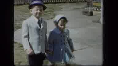 New York USA (1958): A Brother And Sister Showing Off Their New Duds For Easter