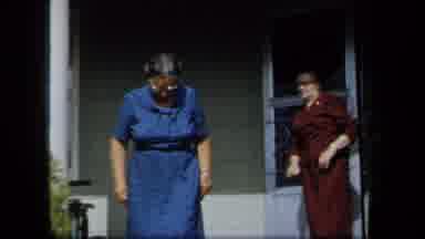 New York USA (1958): Old Home Movies Of Women Leaving The House Mid-20th Century
