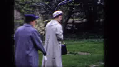 New York USA (1958): Mother And Grandmother Walking Through The Perish