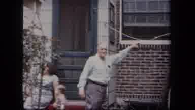 New York USA (1958): A View Of Many People Hanging Out In Their Individual Yards