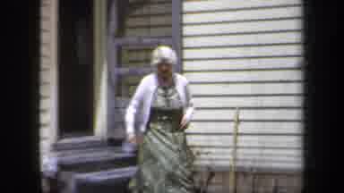 New York USA (1958): Old Lady Coming Out From House Surprise By Friends Women Gang