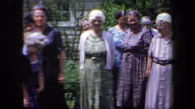 New York USA (1958): Group Of Older Women Standing In A Garden Enjoying Themselves