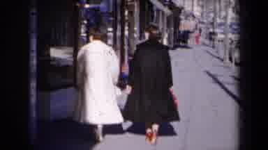 New York USA (1959): Some Woman Walking Down A Downtown Street Window Shopping