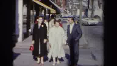 New York USA (1959): Video Of 2 Ladies And 1 Man Walking Along The Street Of A