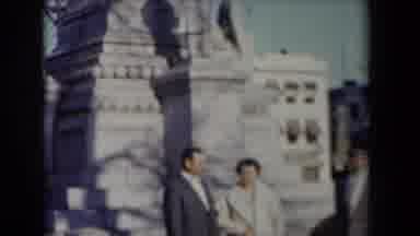 New York USA (1959): On A Hot Day People Stop To Appreciate The Ancient Sculptures