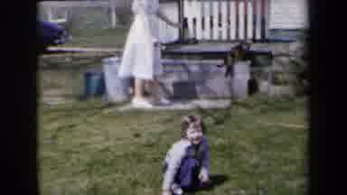 New York USA (1959): Mom Helps Me Chase The Cat Back Onto The Porch