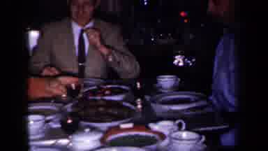 New York USA (1959): Preparing To Eat Dinner Christmas Holiday Meal Dishes Cup