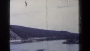 New York USA (1959): Old View Of The Earliest Roads Near A Lake And Mountain