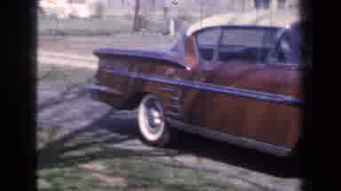 New York USA (1959): Video Old School Car And Dog In Backyard