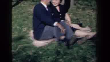New York USA (1959): A Couple And Another Spending A Day Sitting Outside Enjoying