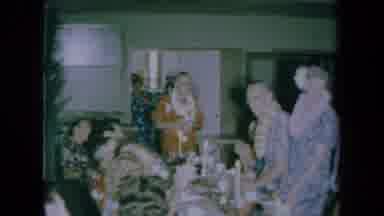 California USA (1961): Holiday Celebration Family Having A Meal As A Family