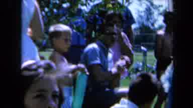 California USA (1961): Three Footages Family Funfair Kids Balloons Park Summer