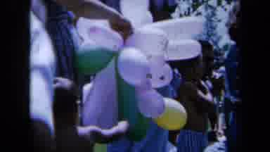 California USA (1961): Scenes Of A Child's Birthday Party With Balloons