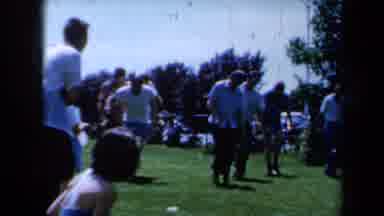 California USA (1961): Group Of Men Are Doing Funny Tight Walking Competition Down