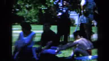 California USA (1961): A Get Together Outside With Family And Friends Socializing