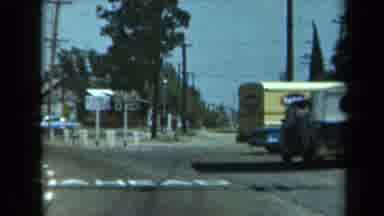 California USA (1969): A View Of An Intersection Of Highways In A Small Town