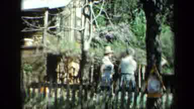 California USA (1969): Three People Standing By A Fence And Looking At The Purple