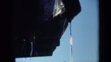 Sacramento California USA (1969): Large Boat Propeller Spins As Water Is Being