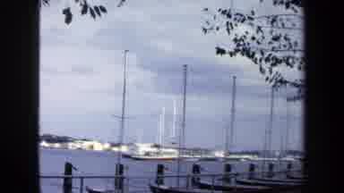 ANNAPOLIS USA-1970: Sailboats Docked At Marinas With Overcast Sky