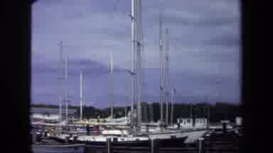 Annapolis USA (1970): Big Boats Sitting In The Harbor Next To Each Other In The