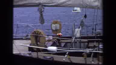 Annapolis USA (1970): The View Of Flag On Top Of A Boat Flying In Front Of Two