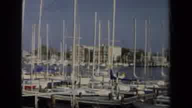 Annapolis USA (1970): Boat Harbor At Urban Lake With Many Sail Boat Spires And
