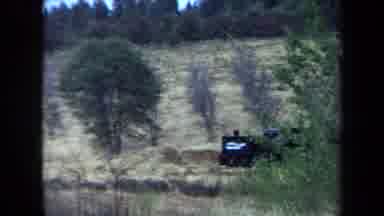 California USA (1970): An Yellow Car Struck With A Military Truck Looks Like The