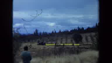 California USA (1970): Lonely Person Watching Train In An Isolated And