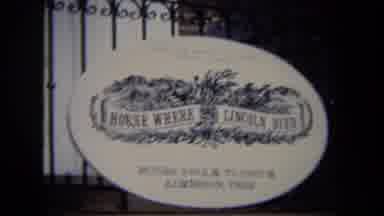 Washington DC USA (1970): Video Of The House In Which President Abraham Lincoln