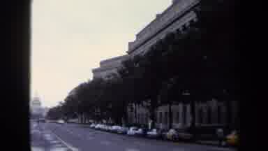 Washington DC USA (1970): Camera Pans From Right To Left Across A Street Where The