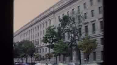 Washington DC USA (1970): A View Of A Big Monumental Building On A Busy Street