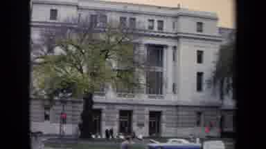 Washington DC USA (1970): Individual Crossing The Street And Cars Passing By