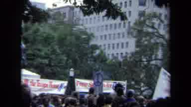 Washington DC USA (1970): Crowd Of Protesters Marching Through Downtown With Signs